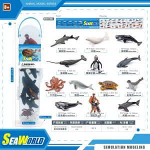 Cross-Border Artificial Ocean World Pacific Creature Blue Whale Sperm Whale Diver Variety of Storage Box Set Toys