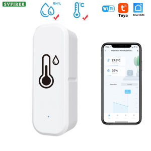 Wifi Tuya Smart Temperature Sensor Humidity Detector Indoor Hygrometer Thermometer Sensor Work With Alexa Smart Life