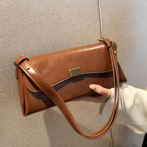 Fashionable Retro Womens Bag Versatile Crossbody Shoulder Bag Soft PU Leather Korean Style Casual Pure Color Square Bag