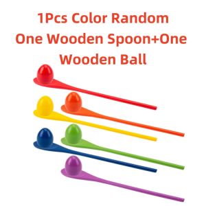 Meade | Montessori Rainbow Wooden Spoon Sensory Toy Color Matching Balance Game Kid Early Educational Wooden Toy Preschool Teaching Aids