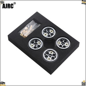 Ajrc Black Coating Brass 1.1" Beadlock Wheel Rims for 1/24 1/18 Rc Crawler Car Axial Scx24 Ax24 Traxxas Trx4m Fms Fcx24