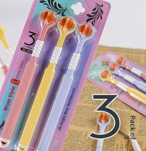 Soft Bristle Three-Sided Toothbrush Family Pack Adult And Child Tongue Cleaning 360 Degree Comprehensive Cleaning Dental Care