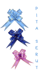 (1 Pack isi10pcs) Pita Tarik Serut Lis Emas / Ukuran 18cm - 30cm - 50cm / Dekorasi Buket / Parcel Kado