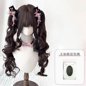 Phụ Kiện Tóc Giả Búi Tóc Đôi Dễ Thương Màu Vàng Rực Rỡ Cho Phụ Nữ Kiểu Tóc Ngọt Ngào Kiểu Tóc Dài Xoăn Giả