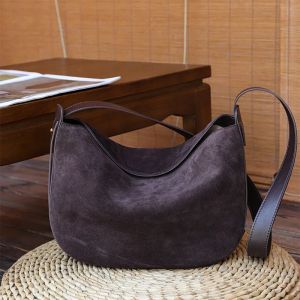 Mùa Đông Nữ Da Lộn Tự Nhiên Cổ Điển Túi Đeo Sát Nách Da Bò Mềm Bền Đẹp Túi Đeo Vai Thông Thường Túi Xách Cao Cấp Thiết Kế Hobo