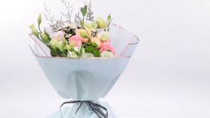 Flower Wrapping Paper Gold Border Jelly Color Packaging Paper Matte Frosted Florist Handmade Paper
