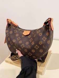 2024 New Style Floral Underarm Bag Casual Dumpling Crossbody Bag Versatile Crescent Bag Fashionable Sensation Single Shoulder Bag