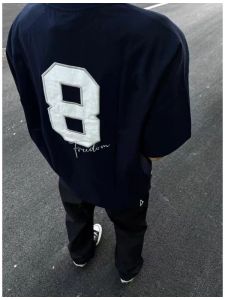 PAZHAOLANG | Oversized Street Style Letter Print Cotton T-Shirt
