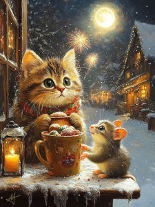 Huacan 5D DIY Diamond Painting Cat Hamster Diamond Mosaic Animal Landscape Complete Kit Picture Of Rhinestones
