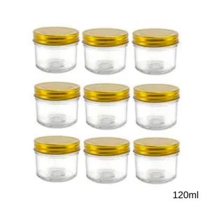 Glass Mason Jar With Tin Lids For Food Jam Honey Caviar 3-pack 120ml Premium Quality Canister Organis