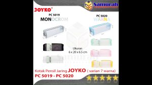 Kotak Pensil Kain Seleting Joyko PC 5019 Monocrom Jaring / Pensil Case Zipper Varian Fancy Warna PC 5020