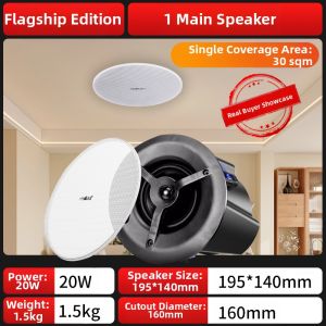 Sast | SAST Wireless Bluetooth Ceiling Speaker Home Cinema Embedded Loudspeaker Shop Use 310 Virtual Surround Sound ABS Shell