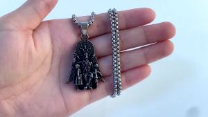 New Vintage Lucifer With Anubis Charm Pendant 316L Stainless Steel Baphomet Goat Satanic Necklaces For Men Amulet Jewelry Gifts