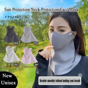 NAMSHEVA UPF50+ Sun Protection Ice Silk 3D Breathable Sunshade Face Dustproof Anti-UV Neck Scarf Summer