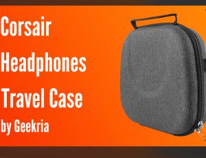 ที่เก็บหูฟังโล่ Geekria สำหรับ Corsair HS55 HS65 HS80ชุดหูฟัง PRO Virtuosoเปลี่ยนเปลือกแข็งกระเป๋าถือเดินทางด้วยที่เก็บสายไฟ (สีเทาเข้ม)