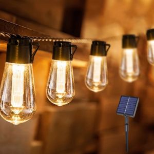1PC 5M10LED/8M20LED Waterproof Solar LED Papaya Light StringWith 8 Lighting ModesUsed for PartiesCampingand Path Decoration
