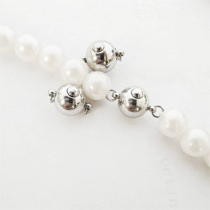 Stainless Steel Original Color Button Double Fishbone Clasp Pearl Necklace Bracelet Closure DIY Plug in Fashion Jewelry Accessories