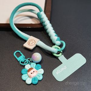 ZHENGEGE | Short Cute Multi-color Cotton Rope Phone Lanyard Outdoor Security