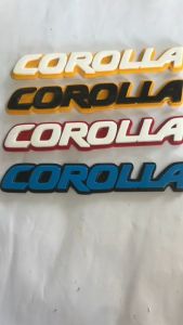 EMBLEM MOBIL COROLLA DENGAN HURUF TIMBUL 3 DIMENSI / VARIASI MOBIL