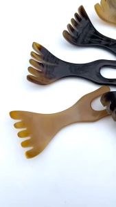 Cào Mát Xa Kinh Tuyến Đa Năng Bằng Sừng HAHANCO Thúc Đẩy Da Đầu Lưu Thông Máu - MH307
