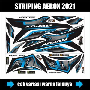 Decal Striping Yamaha Aerox 155 New Conected 2021 Stiker Variasi Motif Grafis