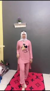 ONE SET CRINKLE PINGUIN JOGER/ATASAN MUSLIMAH TERBARU/BUSANA MUSLIMAH TERBARU