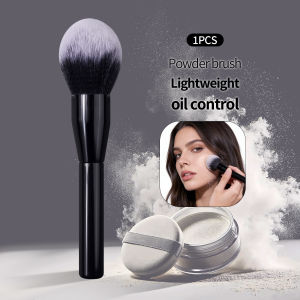 1PC Extra Large Flame Loose Powder Brush Black Wooden Handle Blush Brush Large Size Single Makeup Brush Premium Cosmetic Brush