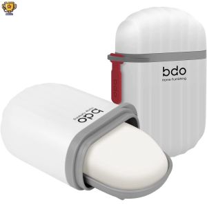 Ganggang กล่องสบู่ แบบพกพา สำหรับการพกพา ด้วย ตั้งแคมป์ เดินป่า (สีขาว) 1 ชิ้น