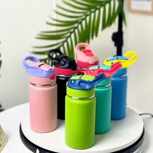 TUMBLER TERMOS FLIP SILICONE STRAW 350 ML BOTOL MINUM ANAK DEWASA DENGAN SEDOTAN DAN HANDLE VACUUM CUP INSULATED BOTTLE HOT & COOL STAINLESS STEEL 304 / COFFEE TUMBLER / TERMOS TAHAN PANAS & DINGIN