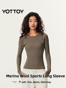 yottoy | Moisture-Wicking Wool Long Sleeve Training Top for Tennis and Running