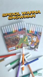 Spidol Kecil 12 Warna Snowman Coloring Markers Spidol Warna Warni