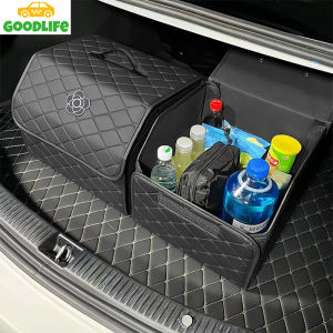 PU Leather Car Trunk Storage Box Foldable Car Bag Organizer Box with Lid Portable Multipurpose Tool Box