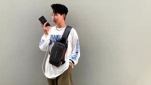 Túi đeo vai túi đeo ngực nam túi mật khẩu chống trộm chất liệu nylon chống thấm nước BZ025