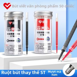 AIHAO | Bút Thay Ruột Nhanh Khô Mượt Mà Dung Lượng Cao 0.5mm Màu Đen 50c
