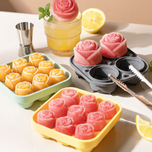 Khuôn Làm Đá Hoa Hồng Khuôn Làm Đá Hình Hoa Hồng 4/9 Lỗ Khay Làm Đá Viên Có Thể Tái Sử Dụng Dụng Dụng Cụ Làm Kem