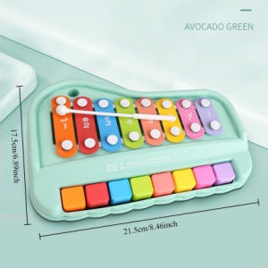 8-Note Xylophone Piano 2-in-1 Early Educational Musical Toy with Mallets for Baby Toddlers Montessori Learning Instrument Girls