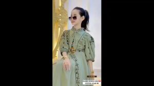 Gamis Lebaran Anak Cewek Viral Dinda Kids Dres Ceruty Babydoll Full Puring Aplikasi Bordir Baju Muslim Anak Umur 7 - 12 Tahun Dress Muslimah Remaja Tanggung Kekinian Warna Putih Hitam Biru Sage Mocca