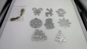 Set 6 Phụ Kiện Treo Cây Thông PKT09 Nhũ Bạc Kim Tuyến Trang Trí Giáng Sinh Noel TTNTSS113