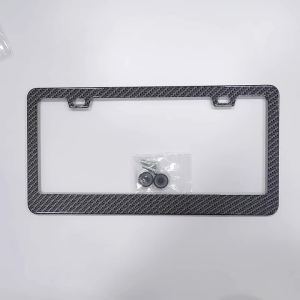 2 Pcs Stainless Universal US Model License Plate Frame Steel Front And Rear Metal Car License Plate Frame Label Cover Screw Cap