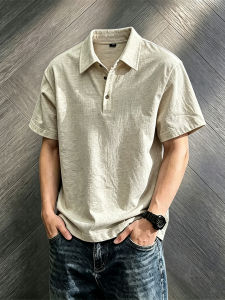 Breathable Quick-drying Short Sleeve Mens Linen Blend T-shirt