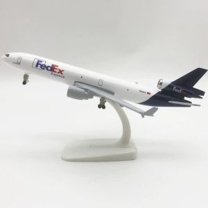 Scale Aircraft 20cm Air Fedex Express Md-11 Diecast Alloy Metal Airplane Model With Wheels Landing Gears Aeroplane