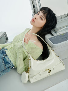 OMI Womens Underarm Bag Retro Wax Leather Large Capacity Handbag Single Shoulder Bag Fashionable Versatile New 2025