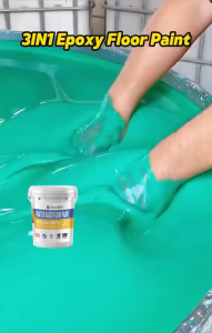 3IN1 Epoxy Floor Paint 1KG Wear-Resistant Water-Based Waterproof Anti-Slip For Outdoor Indoor Warehouse Garage Parking Lot