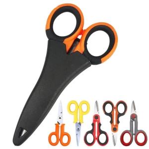 420 Stainless Steel Fishing Scissor Accessories Electrician Portable Scissors Plier Cut PE Braid Line Lure Carp Fishing Tools
