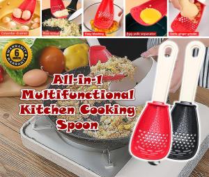 [SG READY STOCK] Multifunctional Kitchen Cooking Spoon Slotted Spoon for Kitchen Cooking Mashing Grating Garlic Egg White Separator Skimmer Colander Strainer #AE391