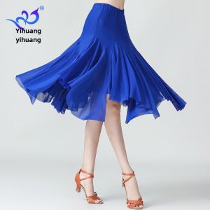 New Arrival Big Hem Skirt Mesh Dance Skirt Square Dance Ballroom Dance Training Dress Performance Wear Midi Dress Dancing Dress