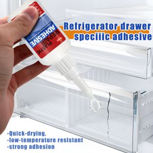 IFUBO New Refrigerator Drawer Adhesive - Quick-Drying Low-Temp Resistant Strong Bonding for Cracked Plastic Repairs