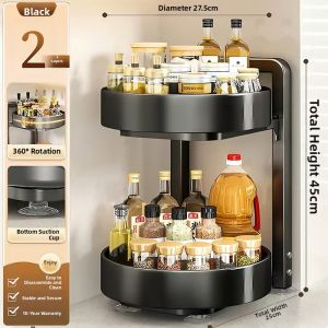 Rotatable Double Layer Condiment Organizer