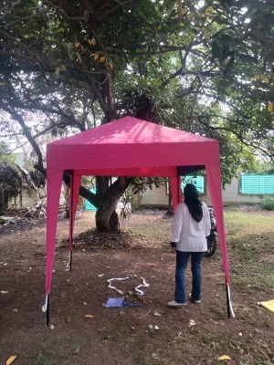 TENDA JUALAN TENDA BAZAR UKURAN 2 x 2 dan 1.5 x 1.5 FULLSET TENDA MURAH TENDA BERKUALITAS TENDA BONGKAR PASANG TENDA ANTI PANAS