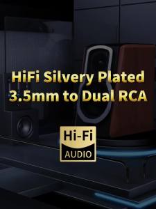 YYAUDIO 3.5mm to 2RCA Hi‑Fi Audio Cable 4N OFC Stereo Aux Wire for Mobile Phone TV Computer Amplifier and Audio Devices